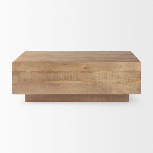 Wooden coffee table on a white background