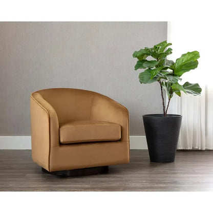 Hazel Fabric Swivel Lounge Chair - LOOMLAN - SUNPAN - Club Chairs