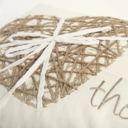 Heart White & Gold Lumbar Pillow With Insert - LOOMLAN - LOOMLAN - Throw Pillows