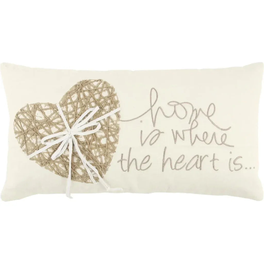 Heart White & Gold Lumbar Pillow With Insert - LOOMLAN - LOOMLAN - Throw Pillows