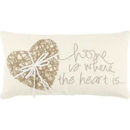 Heart White & Gold Lumbar Pillow With Insert - LOOMLAN - LOOMLAN - Throw Pillows