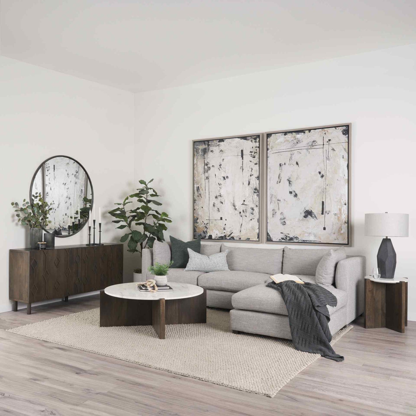 Heera Four Doors Wood Sideboard