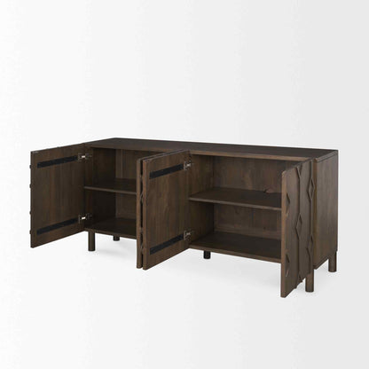 Heera Four Doors Wood Sideboard