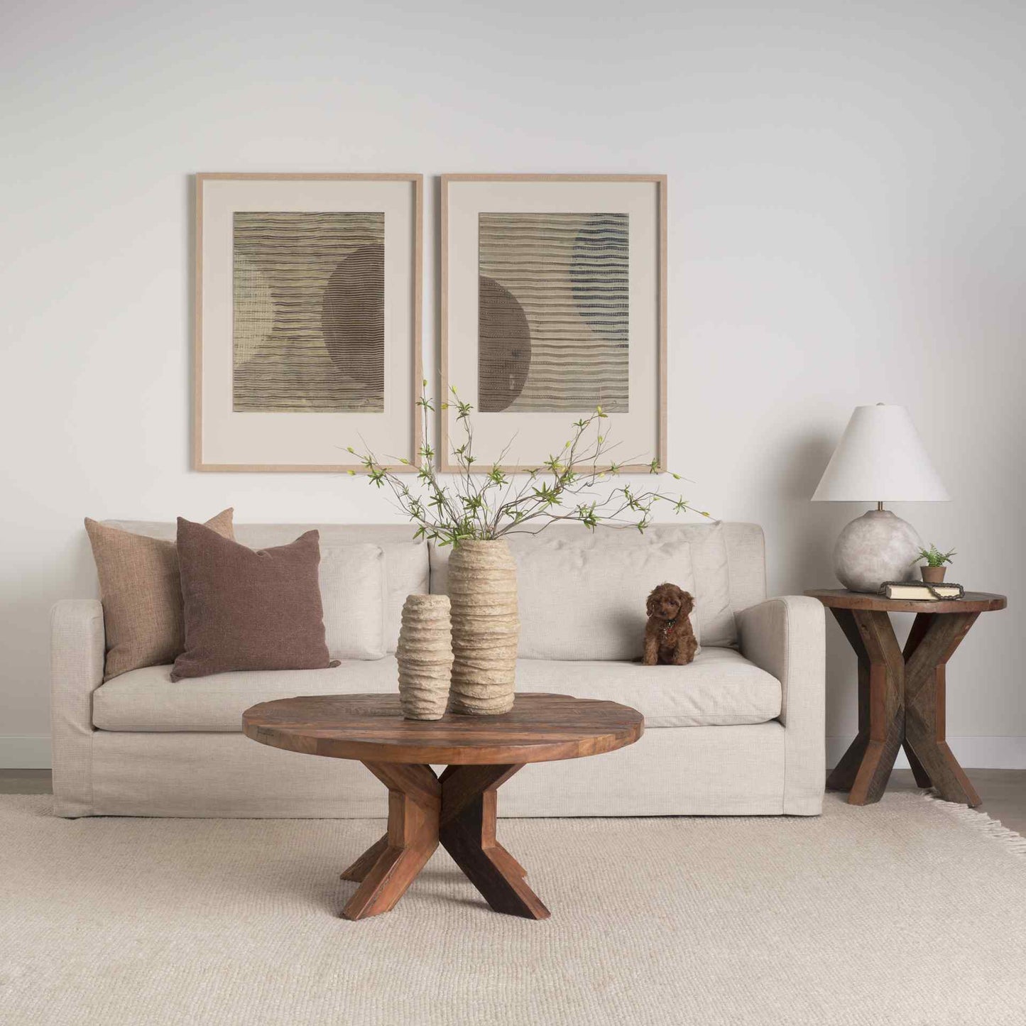 Heidi Wooden Round Coffee Table