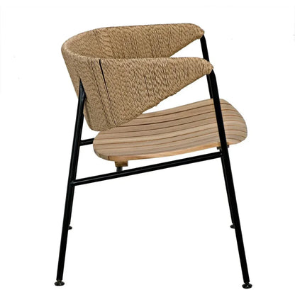 Helena Teak Wood Black Chair - LOOMLAN - Noir - Accent Chairs