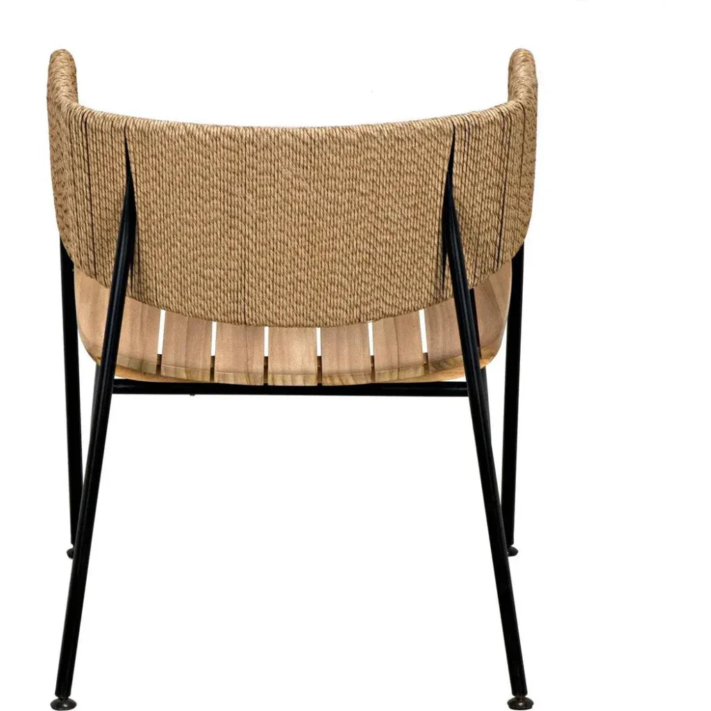 Helena Teak Wood Black Chair - LOOMLAN - Noir - Accent Chairs