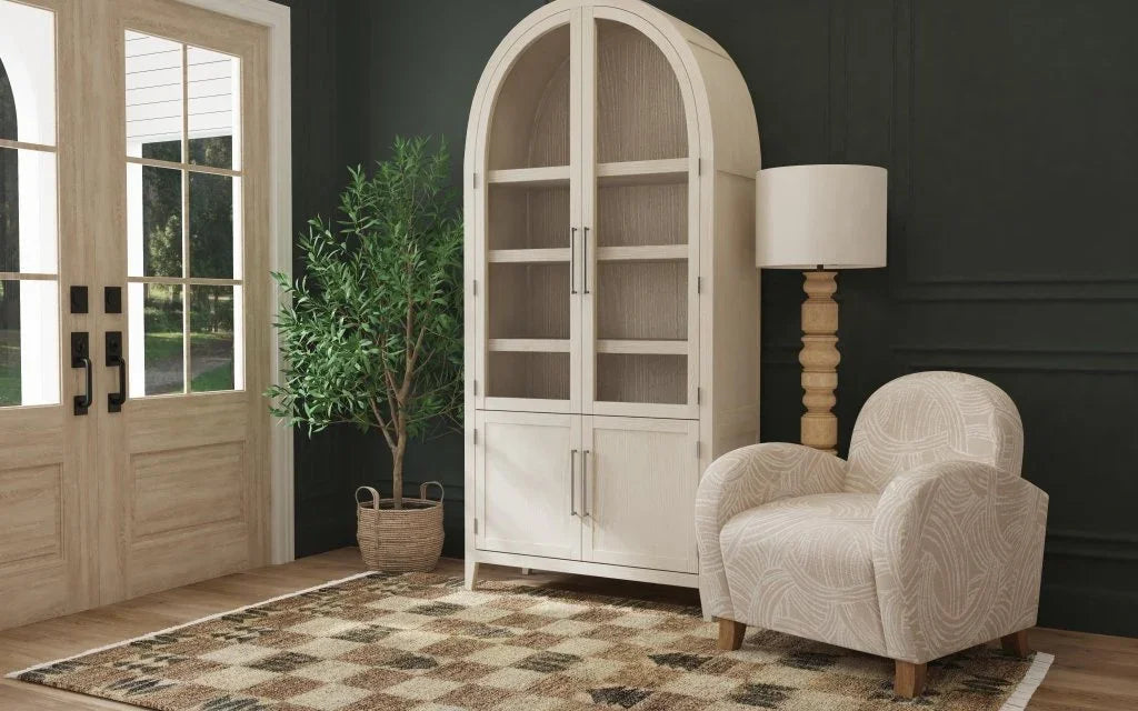 Helford Brown Polyresin Floor Lamp-Floor Lamps-Bassett Mirror-LOOMLAN