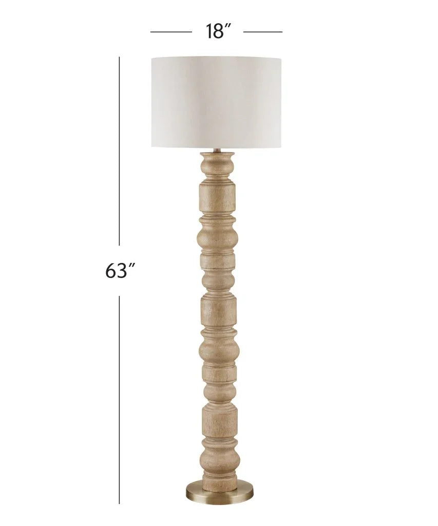 Helford Brown Polyresin Floor Lamp-Floor Lamps-Bassett Mirror-LOOMLAN