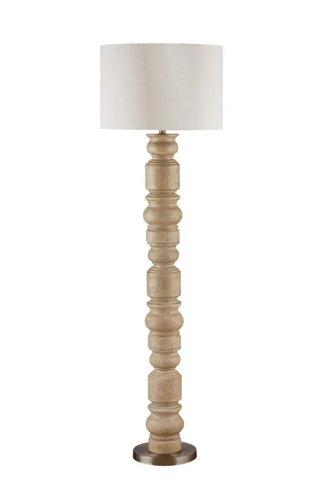 Helford Brown Polyresin Floor Lamp-Floor Lamps-Bassett Mirror-LOOMLAN