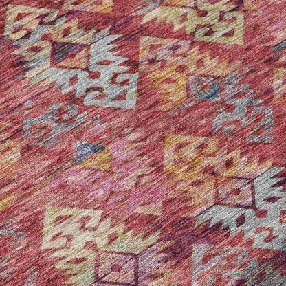 Helissa Orange Washable Indoor - Outdoor Rug - LOOMLAN - LOOMLAN Rugs - Outdoor Rugs