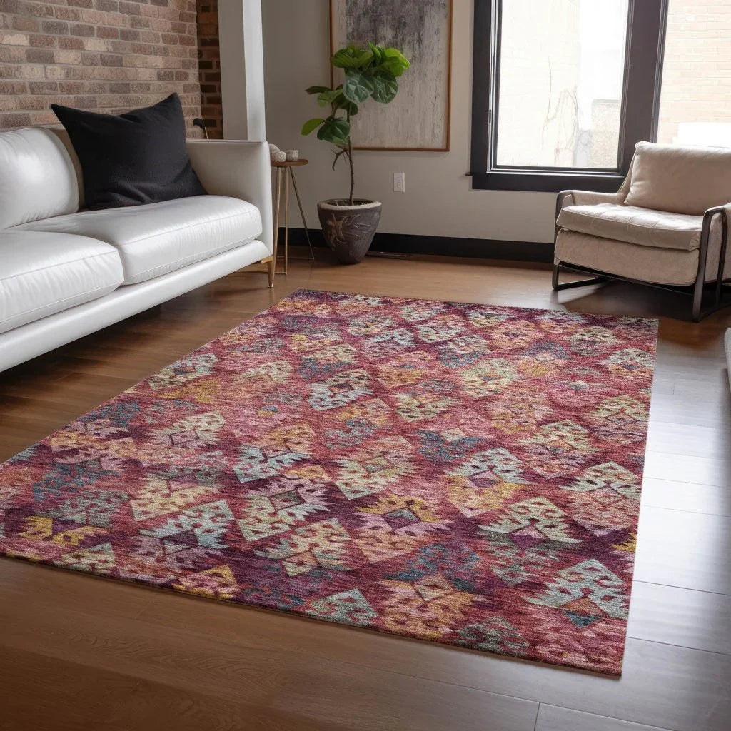 Helissa Orange Washable Indoor - Outdoor Rug - LOOMLAN - LOOMLAN Rugs - Outdoor Rugs