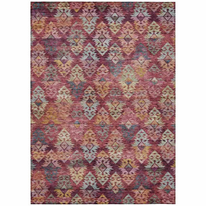 Helissa Orange Washable Indoor - Outdoor Rug - LOOMLAN - LOOMLAN Rugs - Outdoor Rugs
