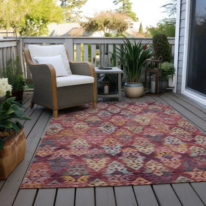 Helissa Orange Washable Indoor - Outdoor Rug - LOOMLAN - LOOMLAN Rugs - Outdoor Rugs