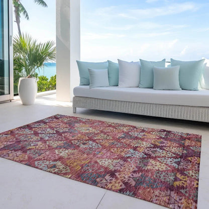 Helissa Orange Washable Indoor - Outdoor Rug - LOOMLAN - LOOMLAN Rugs - Outdoor Rugs