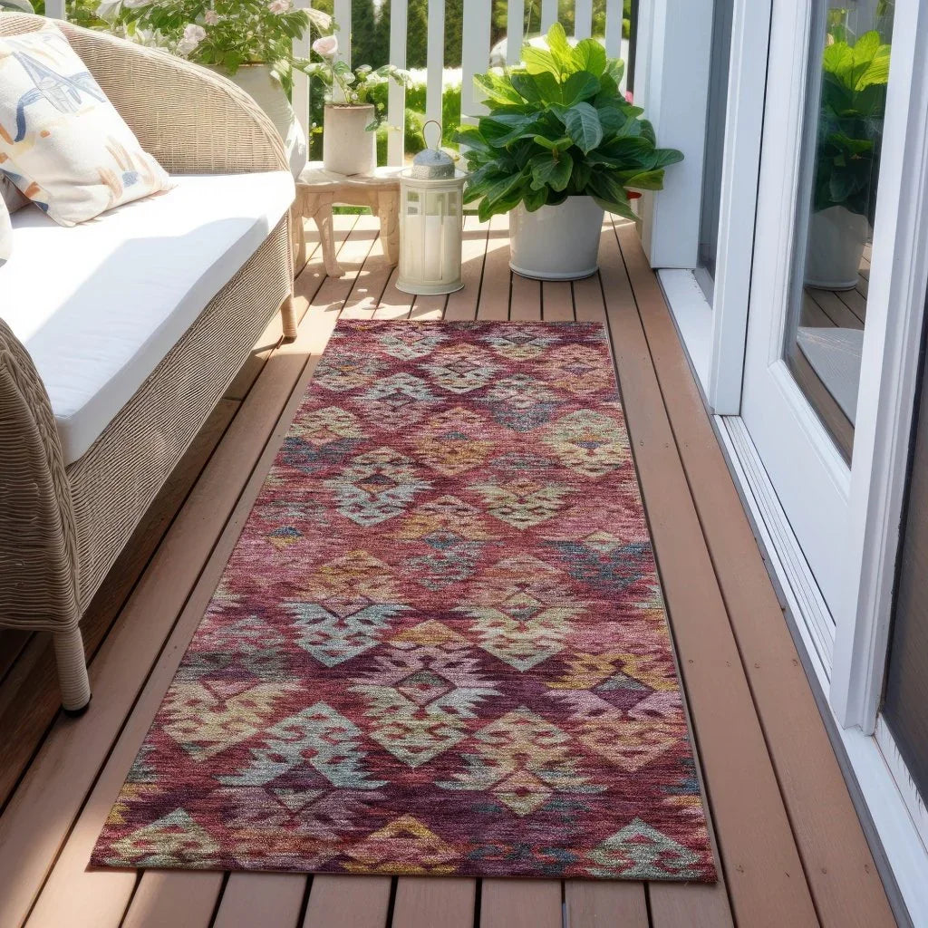 Helissa Orange Washable Indoor - Outdoor Rug - LOOMLAN - LOOMLAN Rugs - Outdoor Rugs
