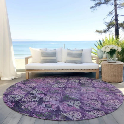 Helissa Purple Washable Indoor - Outdoor Rug - LOOMLAN - LOOMLAN Rugs - Outdoor Rugs
