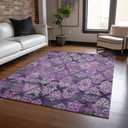 Helissa Purple Washable Indoor - Outdoor Rug - LOOMLAN - LOOMLAN Rugs - Outdoor Rugs