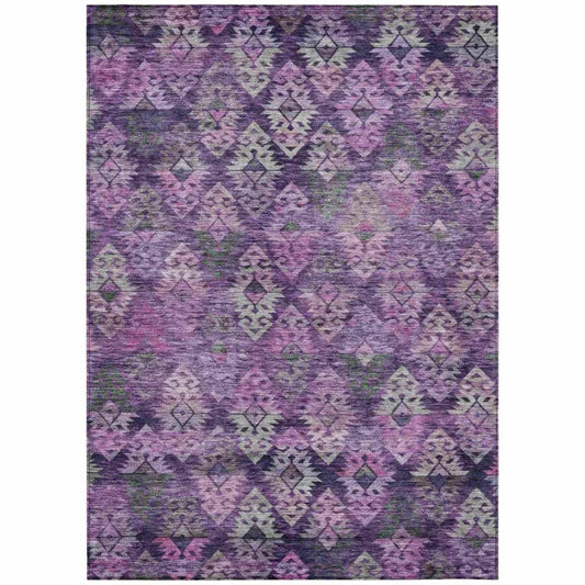 Helissa Purple Washable Indoor - Outdoor Rug - LOOMLAN - LOOMLAN Rugs - Outdoor Rugs