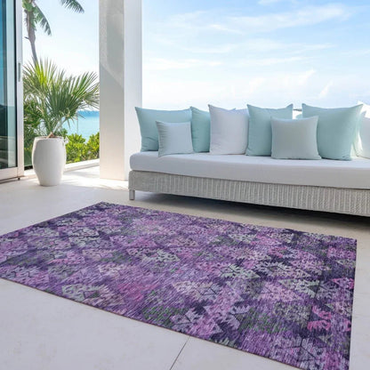 Helissa Purple Washable Indoor - Outdoor Rug - LOOMLAN - LOOMLAN Rugs - Outdoor Rugs