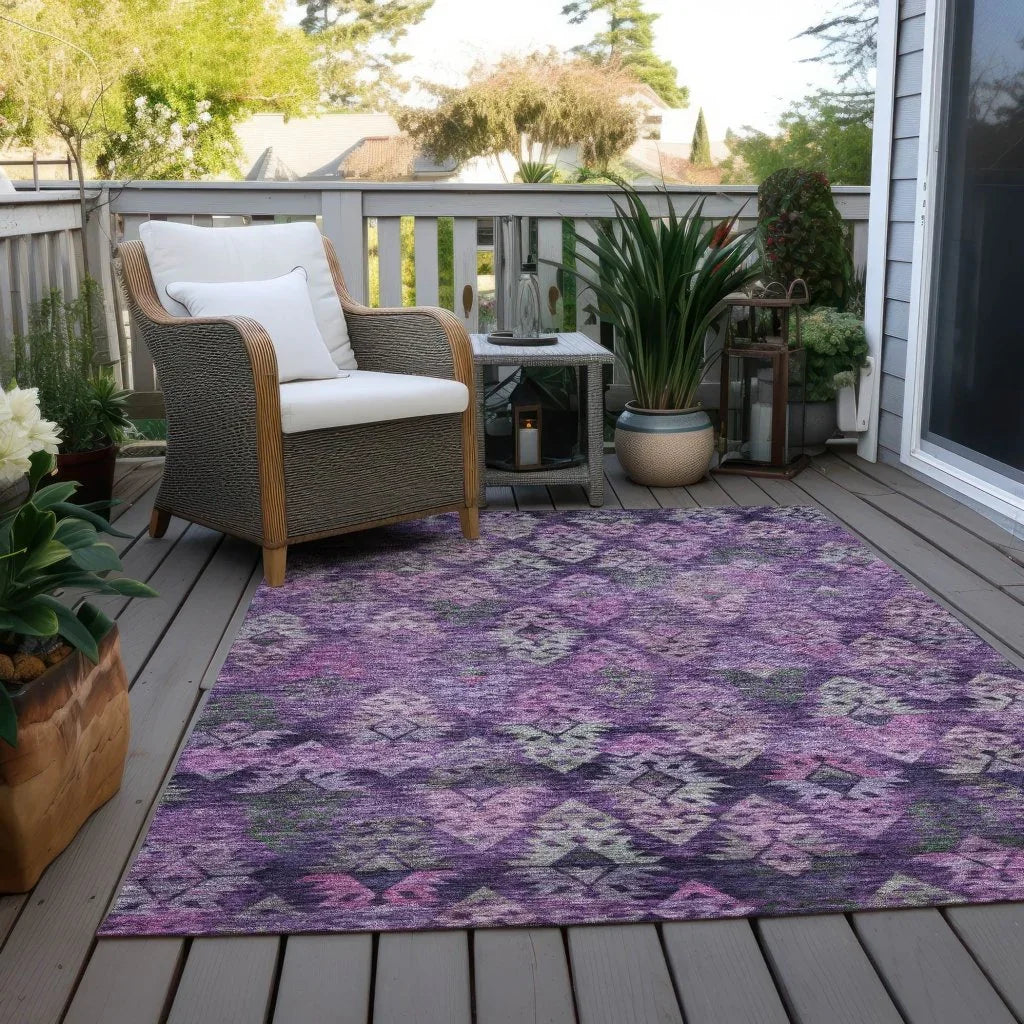 Helissa Purple Washable Indoor - Outdoor Rug - LOOMLAN - LOOMLAN Rugs - Outdoor Rugs