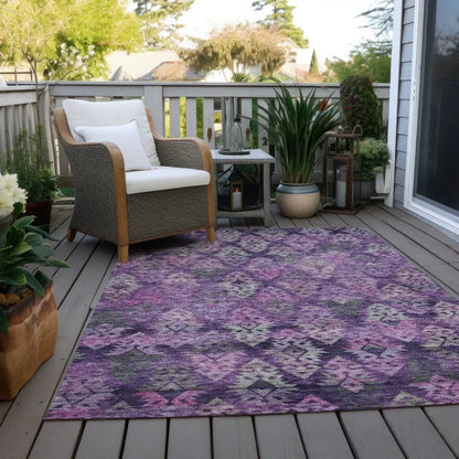 Helissa Purple Washable Indoor - Outdoor Rug - LOOMLAN - LOOMLAN Rugs - Outdoor Rugs