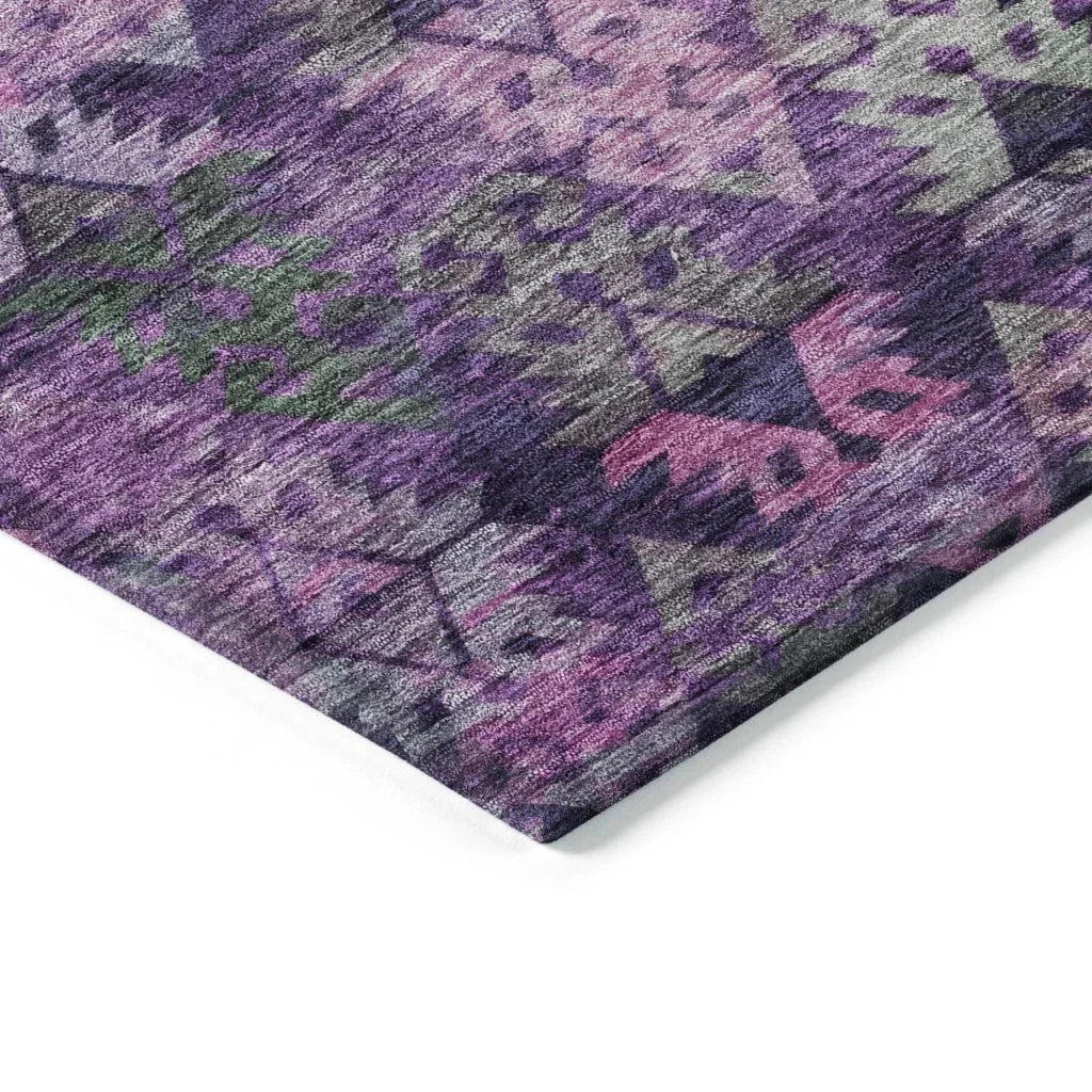 Helissa Purple Washable Indoor - Outdoor Rug - LOOMLAN - LOOMLAN Rugs - Outdoor Rugs