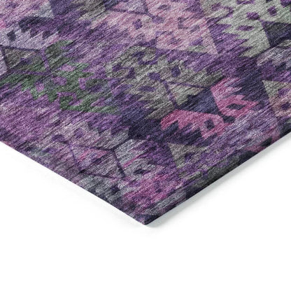 Helissa Purple Washable Indoor - Outdoor Rug - LOOMLAN - LOOMLAN Rugs - Outdoor Rugs