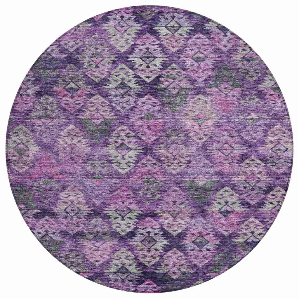 Helissa Purple Washable Indoor - Outdoor Rug - LOOMLAN - LOOMLAN Rugs - Outdoor Rugs