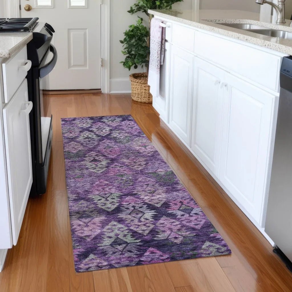 Helissa Purple Washable Indoor - Outdoor Rug - LOOMLAN - LOOMLAN Rugs - Outdoor Rugs
