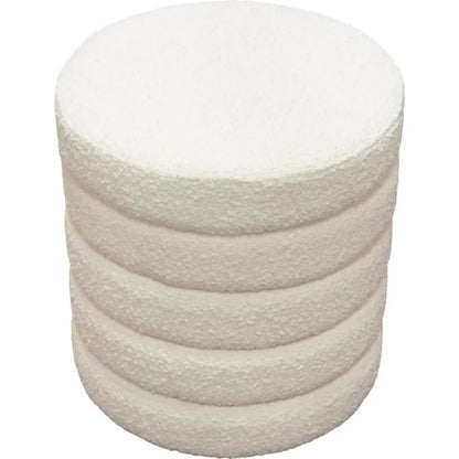 Helix Round Accent Ottoman in Boucle fabric - LOOMLAN - Diamond Sofa - Ottomans