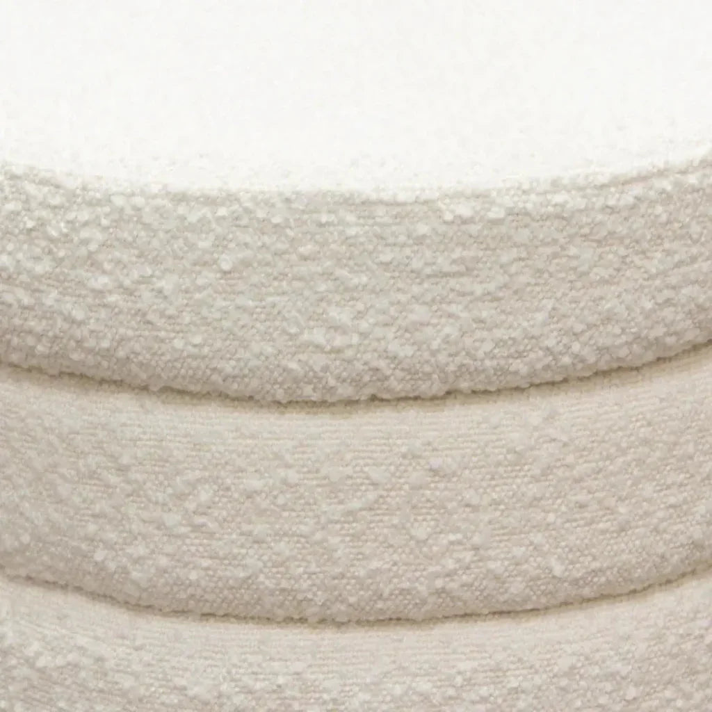Helix Round Accent Ottoman in Boucle fabric - LOOMLAN - Diamond Sofa - Ottomans