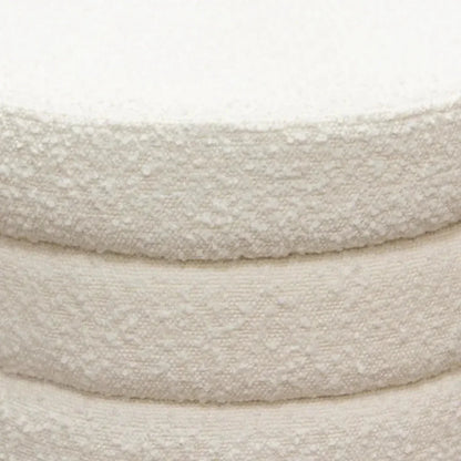 Helix Round Accent Ottoman in Boucle fabric - LOOMLAN - Diamond Sofa - Ottomans