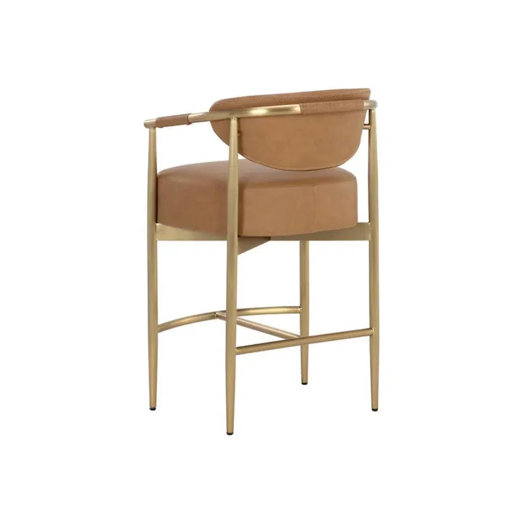 Heloise Leather Handsome Counter Stool - LOOMLAN - SUNPAN - Counter Stools