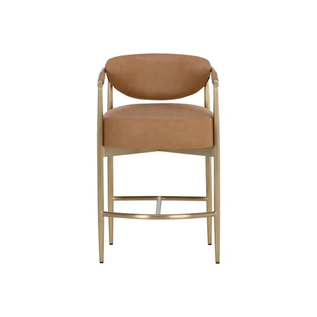 Heloise Leather Handsome Counter Stool - LOOMLAN - SUNPAN - Counter Stools