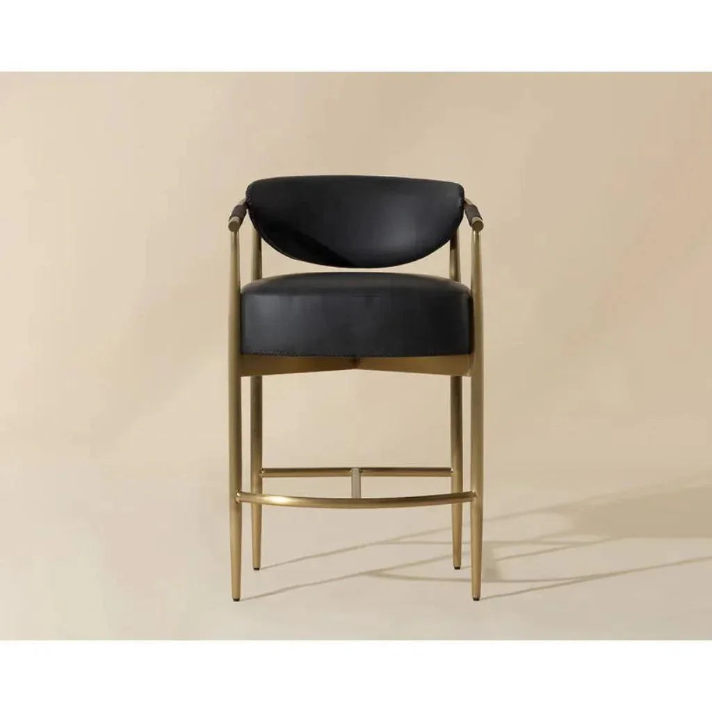 Heloise Leather Handsome Counter Stool - LOOMLAN - SUNPAN - Counter Stools