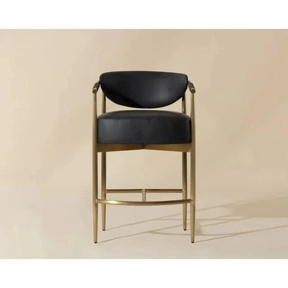 Heloise Leather Handsome Counter Stool - LOOMLAN - SUNPAN - Counter Stools
