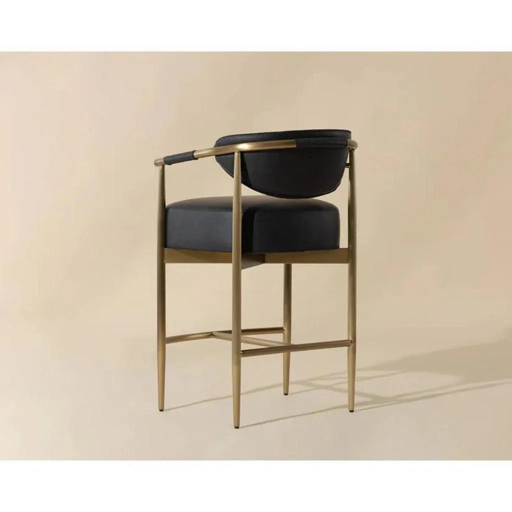 Heloise Leather Handsome Counter Stool - LOOMLAN - SUNPAN - Counter Stools
