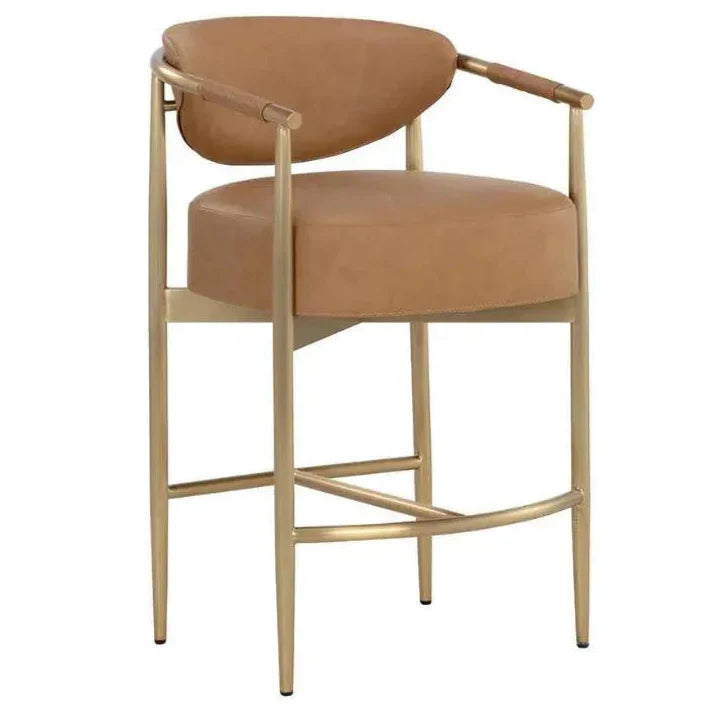Heloise Leather Handsome Counter Stool - LOOMLAN - SUNPAN - Counter Stools