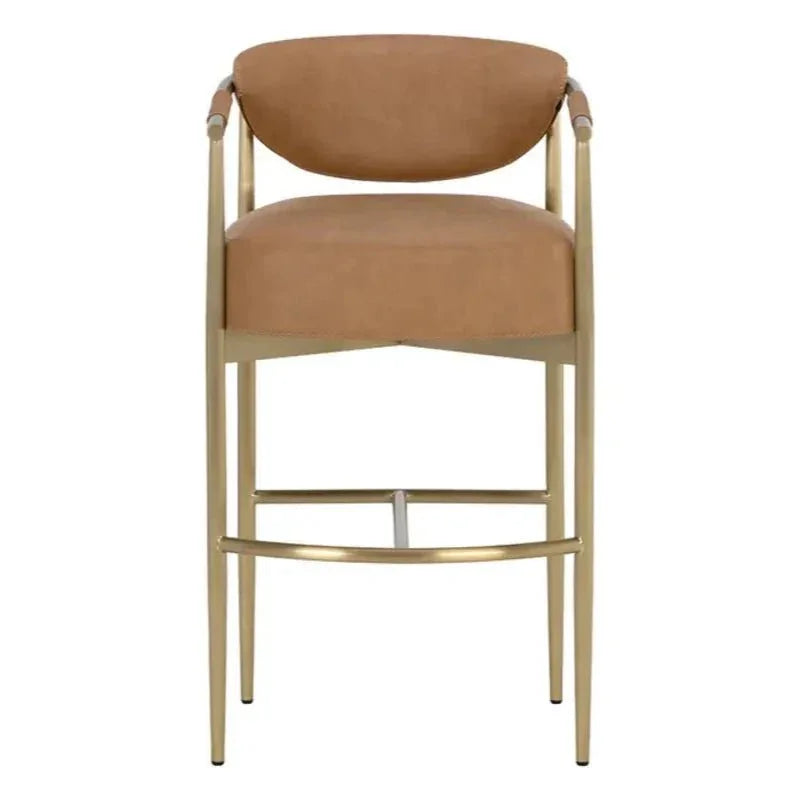 Heloise Leather Barstool - LOOMLAN - SUNPAN - Bar Stools