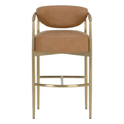 Heloise Leather Barstool - LOOMLAN - SUNPAN - Bar Stools