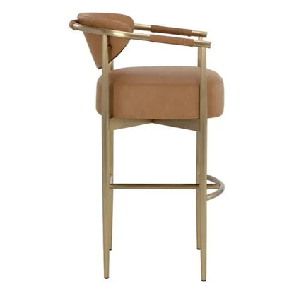 Heloise Leather Barstool - LOOMLAN - SUNPAN - Bar Stools
