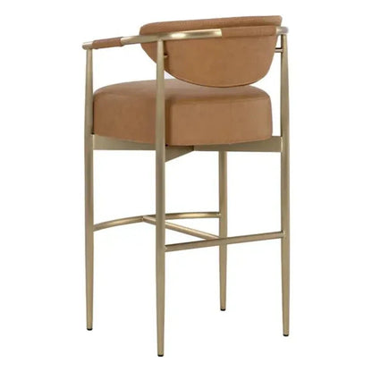 Heloise Leather Barstool - LOOMLAN - SUNPAN - Bar Stools