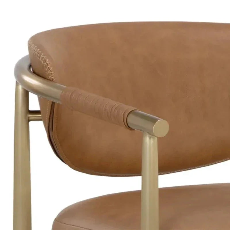 Heloise Leather Barstool - LOOMLAN - SUNPAN - Bar Stools