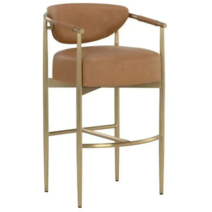 Heloise Leather Barstool - LOOMLAN - SUNPAN - Bar Stools