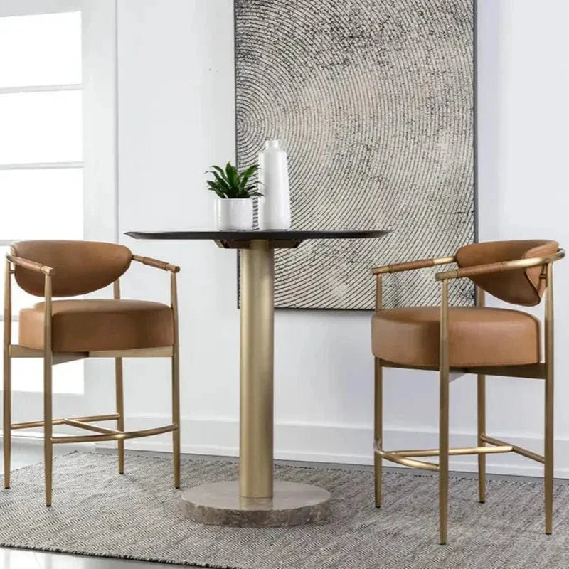 Heloise Leather Counter Stool - LOOMLAN - SUNPAN - Counter Stools