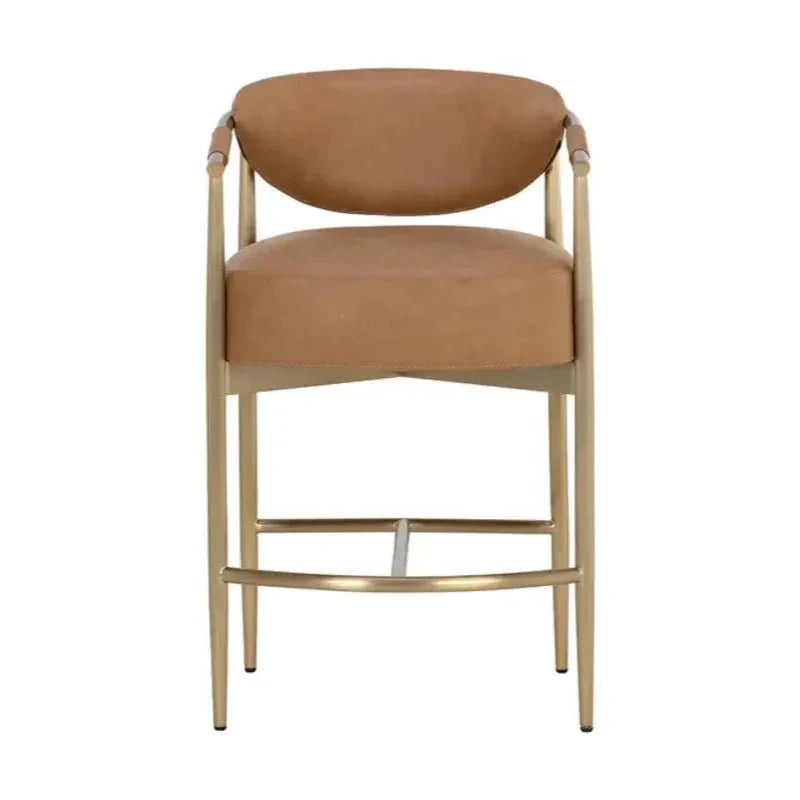 Heloise Leather Counter Stool - LOOMLAN - SUNPAN - Counter Stools