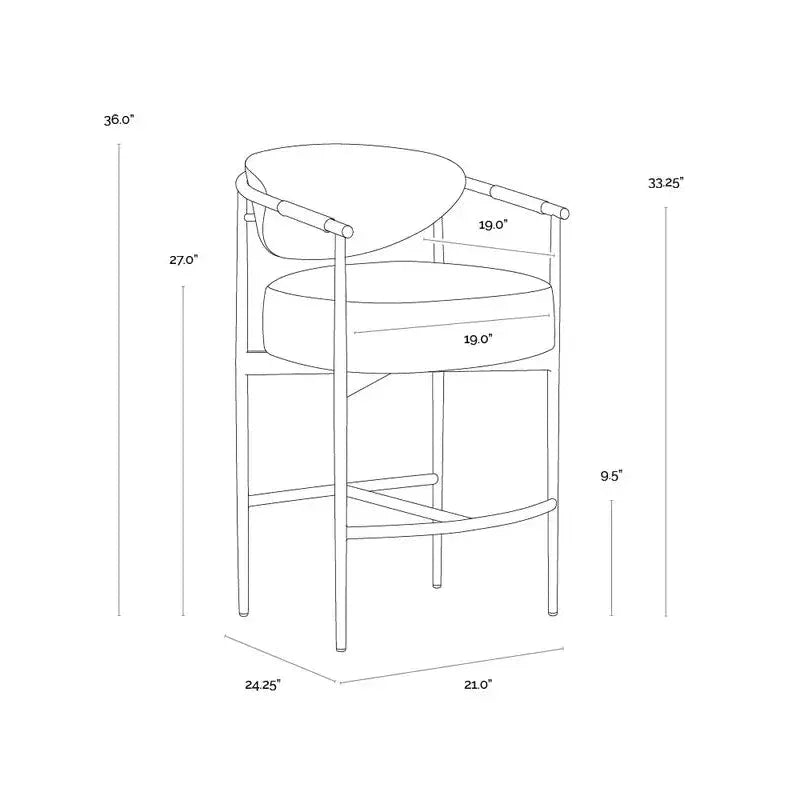 Heloise Leather Counter Stool - LOOMLAN - SUNPAN - Counter Stools