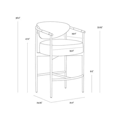Heloise Leather Counter Stool - LOOMLAN - SUNPAN - Counter Stools