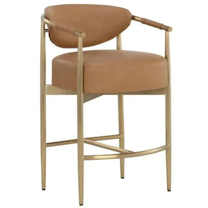 Heloise Leather Counter Stool - LOOMLAN - SUNPAN - Counter Stools