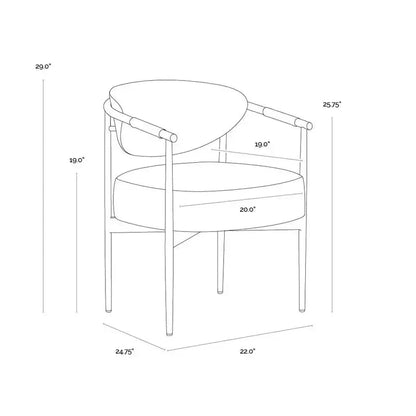 Heloise Leather Dining Armchair - LOOMLAN - SUNPAN - Dining Chairs
